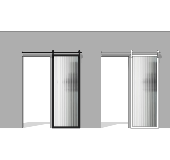 现代风格推拉门长虹玻璃移门玻璃谷仓门卫生间移门厨房推拉门卫生间门厨房门SU模型