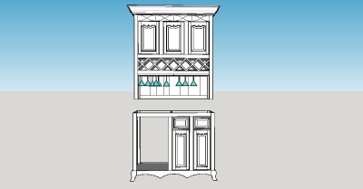 中式装饰柜草图大师模型，装饰柜sketchup模型下载