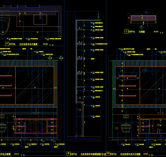公司卫生间洗手台节点大样，卫生间洗手台CAD施工图下载