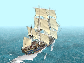 <em>欧式</em>帆船草图大师模型，帆船sketchup模型