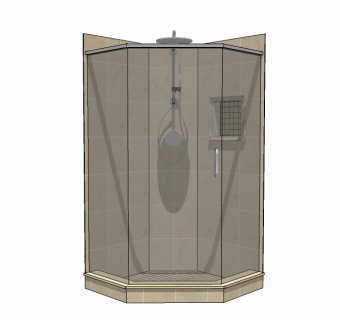 现代淋浴房sketchup模型，淋浴间草图大师模型下载