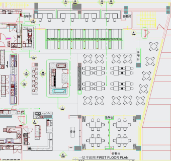 现代酒店全日餐厅施工图，酒店CAD施工图纸下载