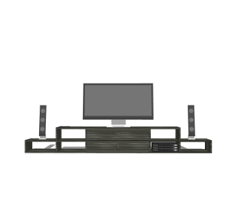 现代简约电视柜草图大师模型，电视柜SKP模型下载