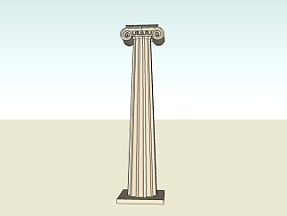 希腊爱奥尼克罗马柱草图大师模型，柱子sketchup模型下载