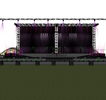 现代舞台草图大师模型，舞台SU模型下载
