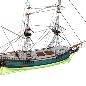 现代帆船草图大师模型，船SU模型下载