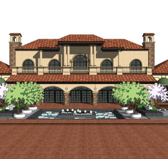欧式别墅su模型，别墅sketchup模型下载