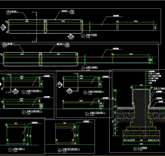 道路景观工程节点施工图，道路景观CAD规划方案