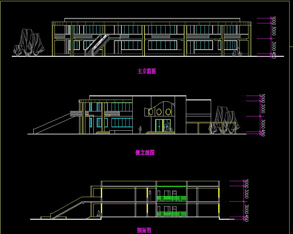幼儿园设计平立剖图纸图片