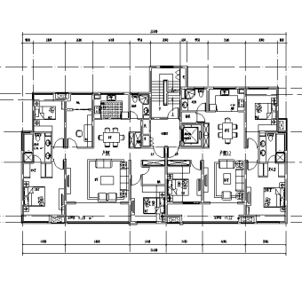 高层商品住宅地块CAD户型图
