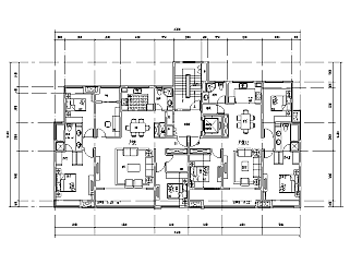 高层商品住宅地块CAD户型图