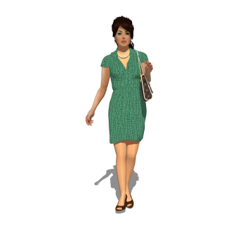 时尚女人su模型下载，人物草图大师模型