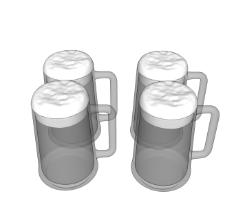 现代啤酒类饮品草图大师模型，酒水饮料sketchup模型下载