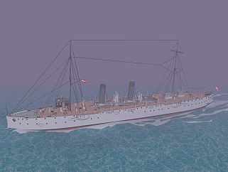 现代巡洋舰草图大师模型，巡洋舰sketchup模型