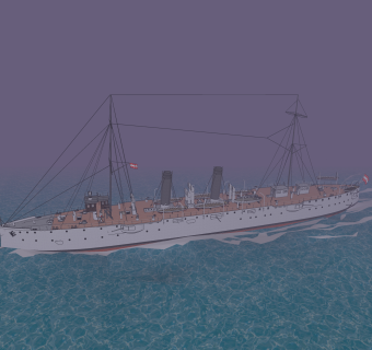 现代巡洋舰草图大师模型，巡洋舰sketchup模型