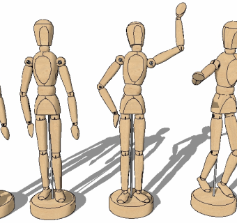 现代装饰风格人物摆件，摆件sketchup模型下载