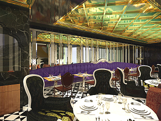 现代餐厅CAD施工图，餐厅CAD建筑图纸下载