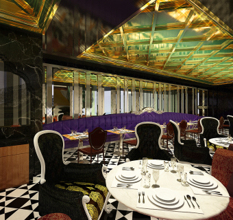 现代餐厅CAD施工图，餐厅CAD建筑图纸下载