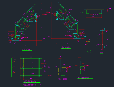 整套普通弧梯CAD素材，弧梯CAD施工图纸下载