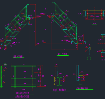整套普通弧梯CAD素材，弧梯CAD施工图纸下载