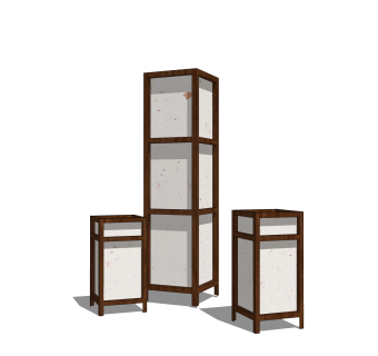 中式落地灯su模型免费下载，落地灯草图大师模型