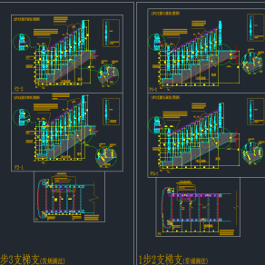 楼梯CAD图库，楼梯CAD施工图纸下载