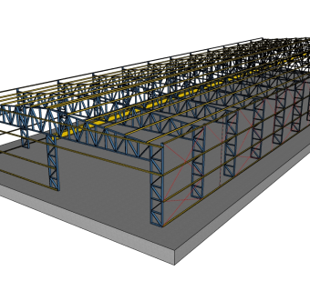 钢架棚结构草图大师模型，钢架棚SU模型下载