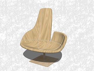 现代时尚<em>不</em>规则创意小座椅su模型，实木休闲椅草图大师...