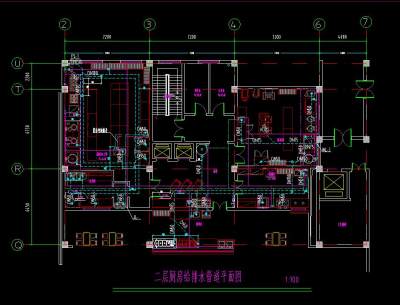某建筑内部厨房给排水图纸CAD图纸