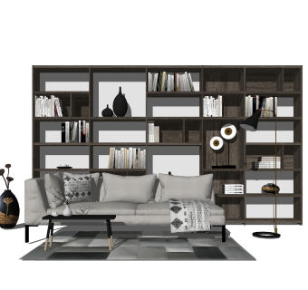 现代沙发组合草图大师模型，沙发组合sketchup模型下载