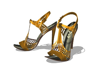 现代女士<em>高跟鞋</em>草图大师模型，<em>高跟鞋</em>sketchup模型下载