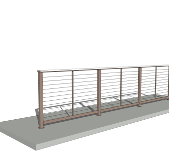 现代栏杆SU模型，栏杆SKB文件下载