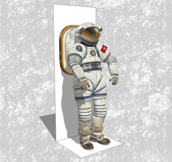 现代宇航员草图大师模型，航天员sketchup模型下载