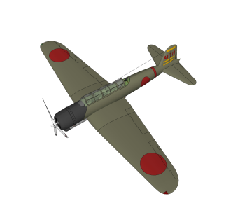 现代日本kate九七式舰载鱼雷轰炸机草图大师模型，轰炸机su模型下载