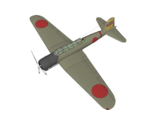 现代日本kate九七式舰载鱼雷轰炸机草图大师模型，轰炸机su模型下载