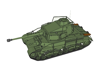 匈牙利Turan+III突朗<em>坦克</em>草图大师模型，<em>坦克</em>SU模型...