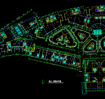 欧式风格超高商业建筑施工图，商业建筑CAD施工图纸下载