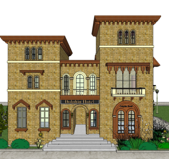 中亚式别墅su模型下载、中亚式别墅草图大师模型下载