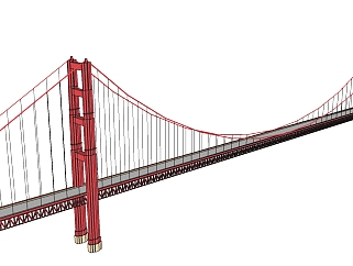 现代跨河大桥草图大师模型，跨河大桥su模型下载