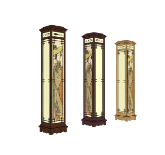 现代创意景观灯草图大师模型，景观灯su模型免费下载