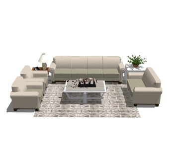 简欧组合沙发免费su模型，组合沙发sketchup模型下载