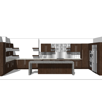 现代橱柜草图大师模型，橱柜sketchup模型