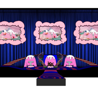 现代艺术舞台草图大师模型，舞台sketchup模型下载