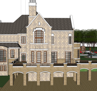 欧式别墅外观草图大师模型，SU模型免费下载