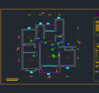 祥细家装户型图三居CAD，免费下载