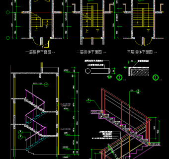普通楼梯节点cad施工图，楼梯节点CAD施工图纸下载