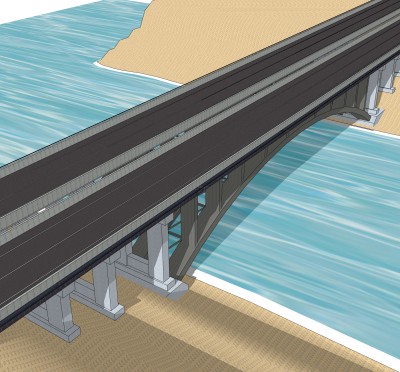 现代桥梁草图大师模型下载，sketchup桥梁su模型分享