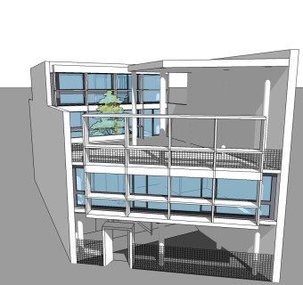 柯布西耶库鲁切特住宅草图大师模型下载