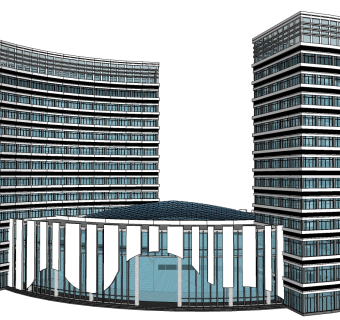 现代酒店草图大师模型下载、现代酒店su模型下载