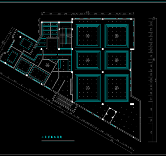 现代酒楼装修完整cad施工图，餐厅cad图纸下载